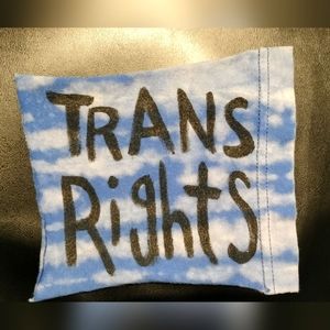 Blue Bleach Dyed Trans Rights Patch